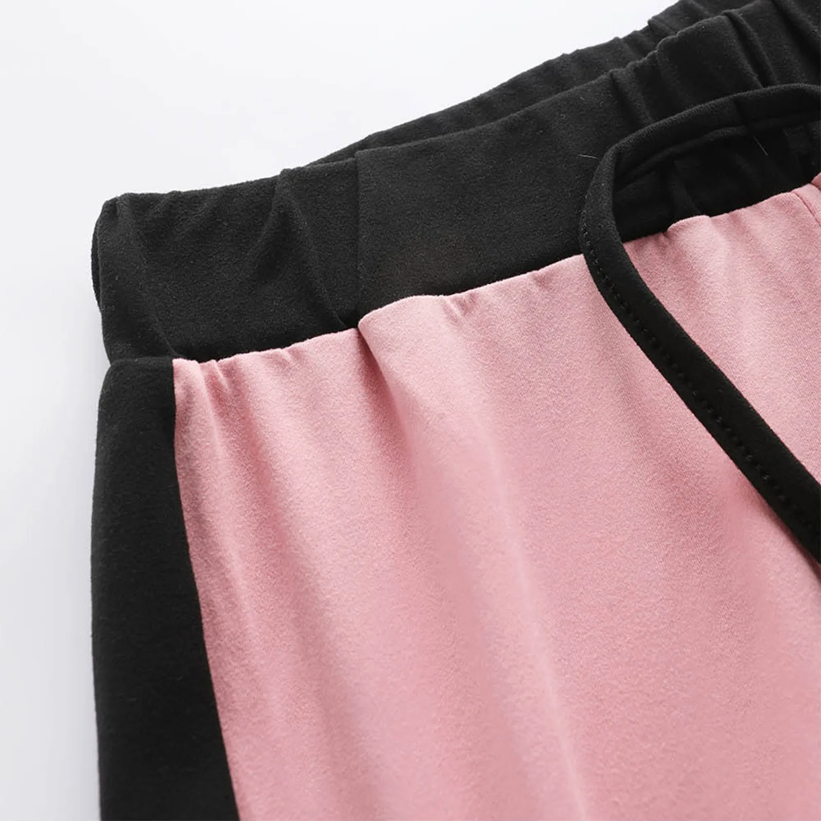 

vetement femme 2021 two piece set women Summer Fashion Casual Patchwork Drawstring O Neck Casual Sporty Suit clothes ensemble