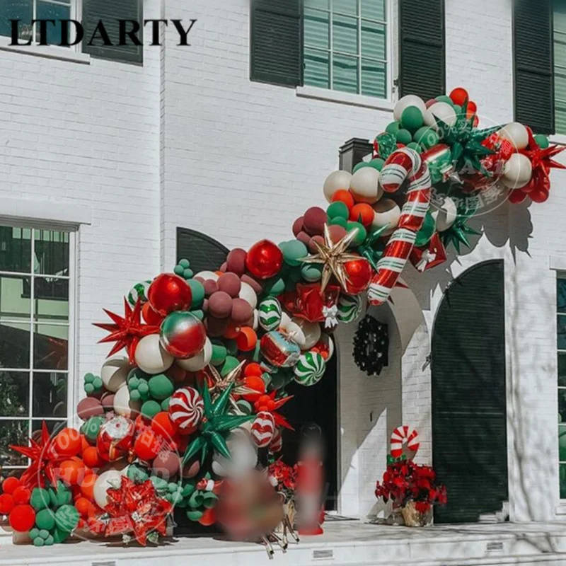 Новый красный зеленый латексный шар Рождество Санта Клаус Алюминиевая Пленка