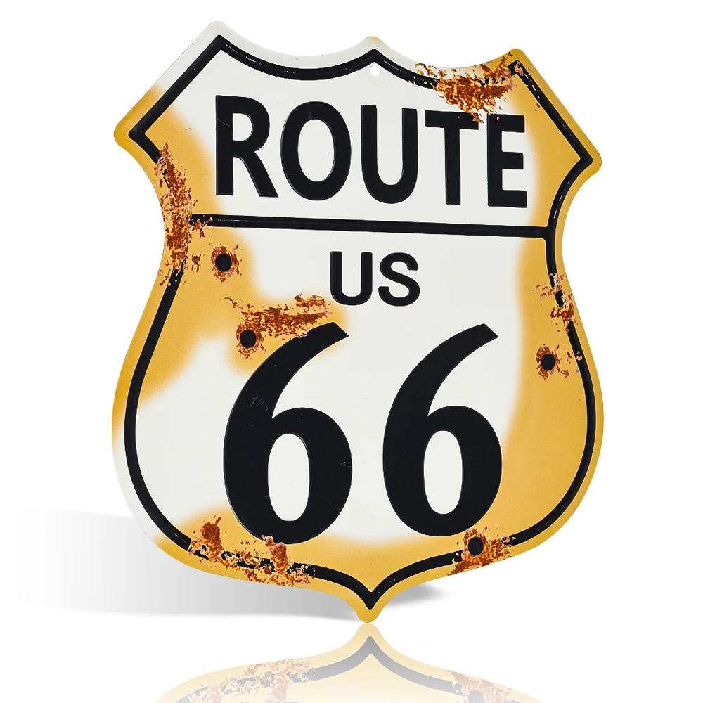 

US Route 66 Tin Sign, 11.8x11.8inch