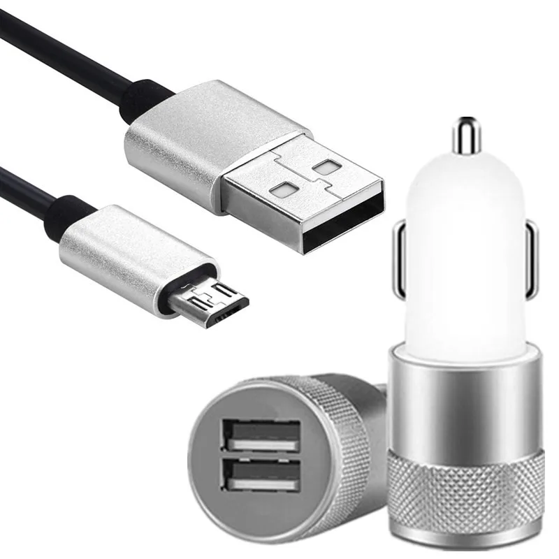 Гибкое автомобильное зарядное устройство с двумя портами для Honor 5 5A 6 6A 6C 7 7A 7C Pro 8 8X