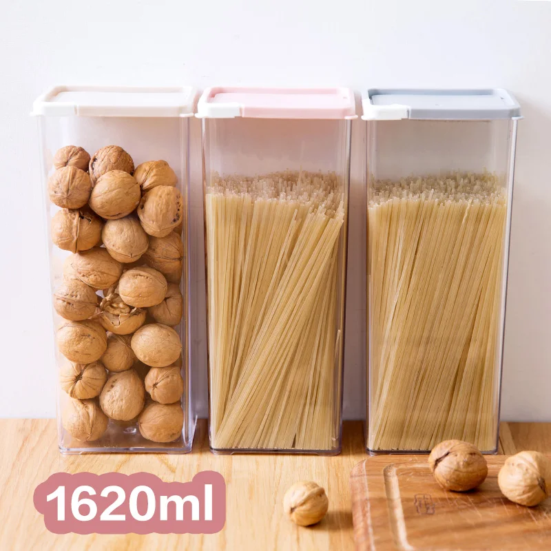 Большой прозрачный ящик для хранения лапши спагетти рис бобы контейнер сухих