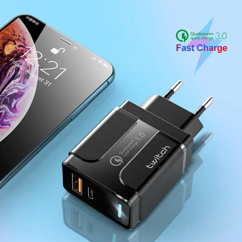 3A Quick Charge 3 0 USB зарядное устройство EU стены мобильный телефон адаптер для IPhone X макс