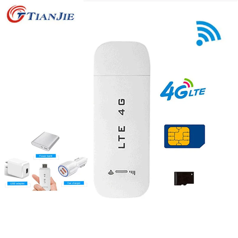 TianJie 3G/4G USB Беспроводной Wi-Fi роутер 4G LTE/FDD Автомобильный USB модем Мини Wi-Fi Флешка sim-карта для передачи данных Мобильная точка доступа Модем Ключ