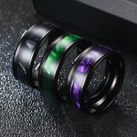 2021 gradient purple color shell rings stainless steel for men women gift rings dainty female nice finger holiday gifts jewelry