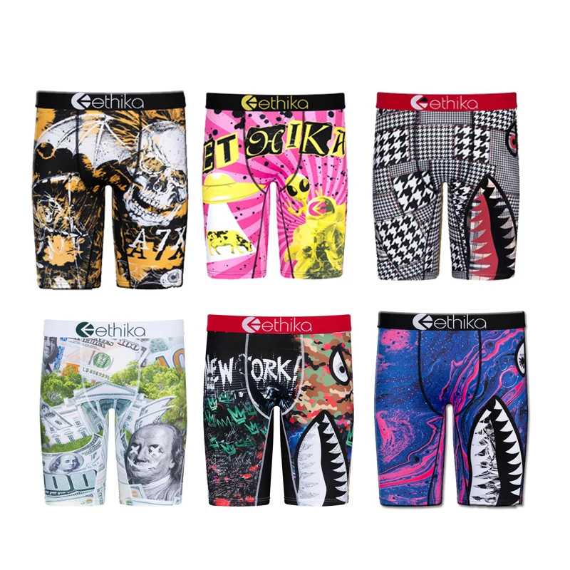 

Ethika Mens Underwear Polyester Spandex Brand Sexy U Pouch Underpants Man Breathable Print ethika boxers ethika boxershorts men