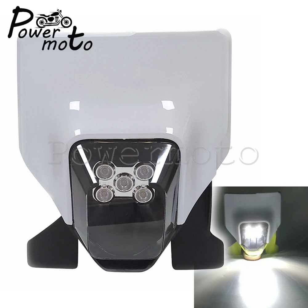 

Motocross LED Headlight Headlamp Supermoto Fairing For FE/TE TX 300 FX 350 450 FC 250 350 450 Dirt Bike Dual Sport Enduro MX