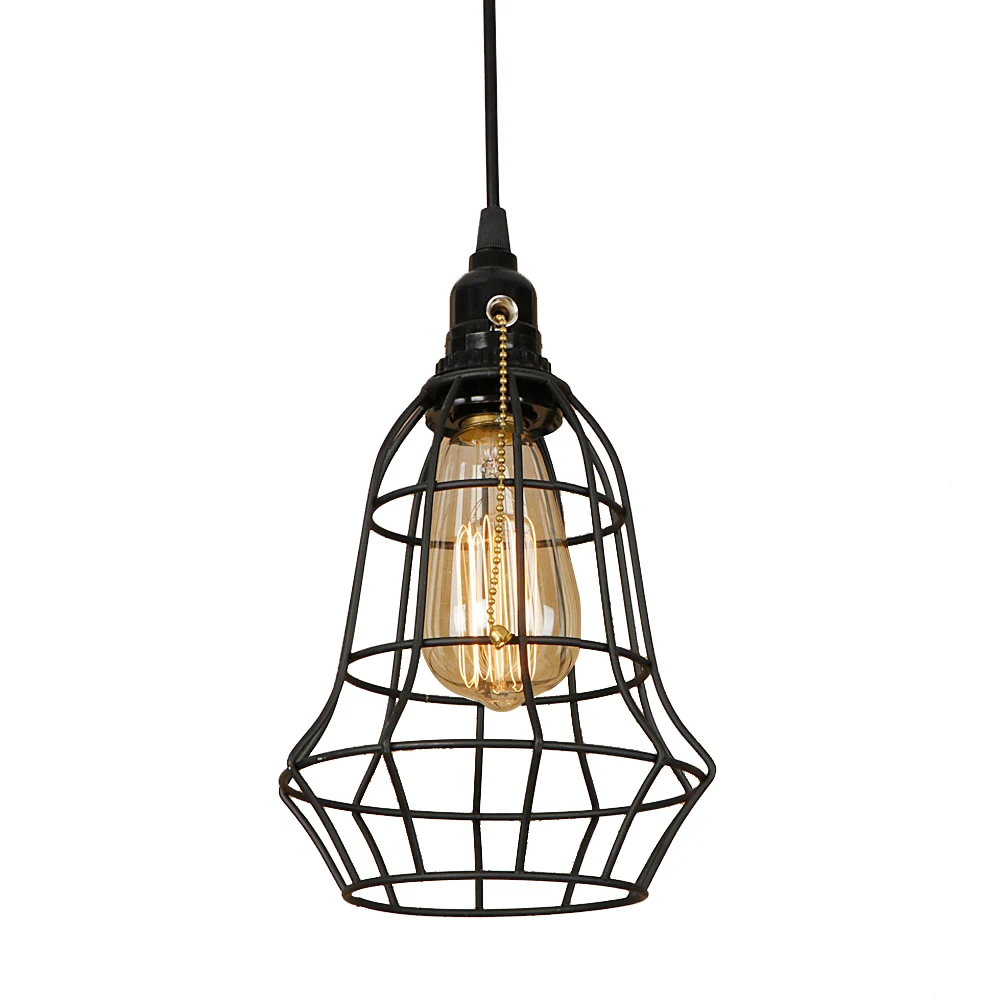 Промышленный железный черный подвесной светильник в стиле лофт светодиодный