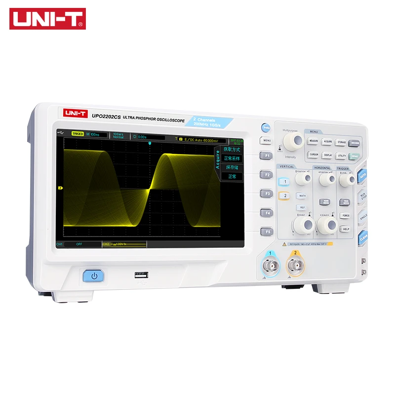 

UNI-T UPO2202CS Ultra Phosphor Oscilloscope 2 Channels 200MHz Bandwidth 1GS/s Sampling Rate USB Communication