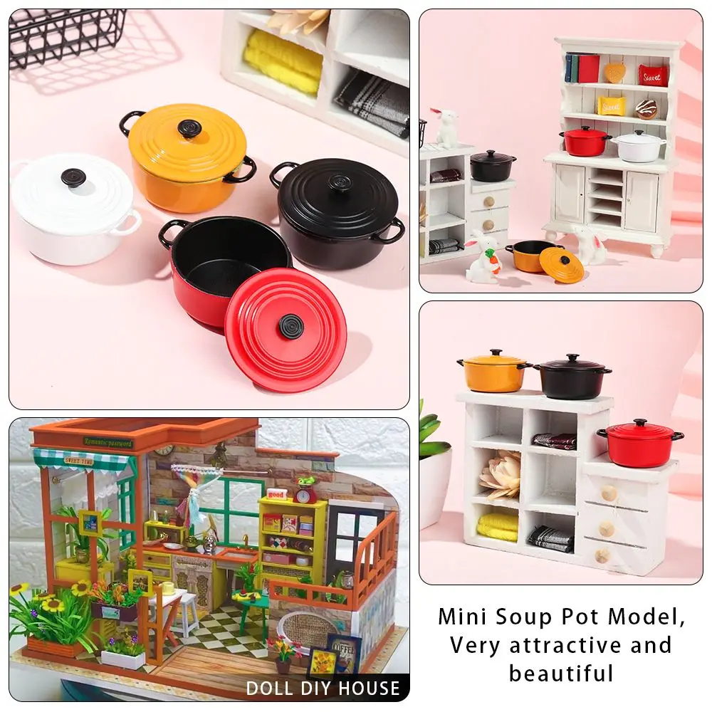 

Gift 1:6 Home 1:12 Mini Soup Pot Model Kitchenware Decor Crafts Dollhouse