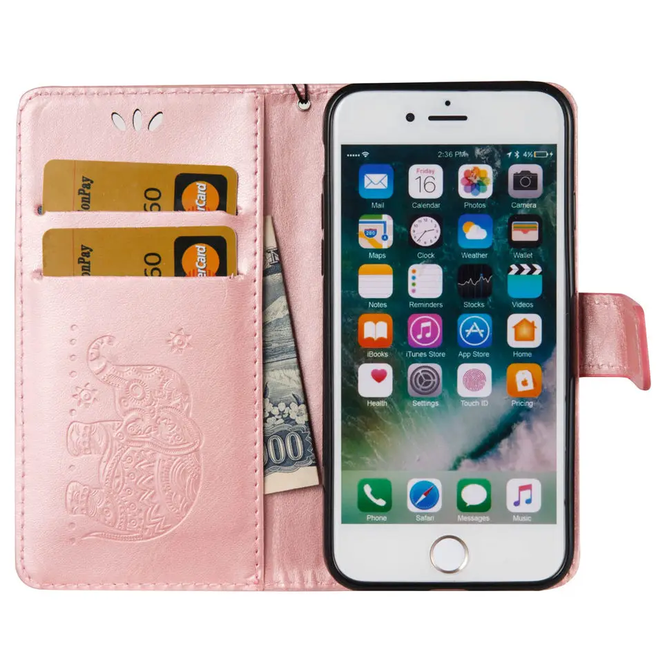 Чехол Coque Elephant для Apple iphone 11 Pro Max X XR XS MAX 7 8 6 6S Plus 5 5S SE кошелек чехол для телефона слот для карты Capa DP02Z