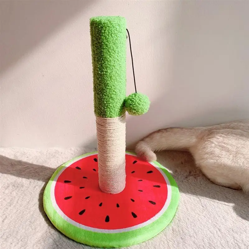

Creative Watermelon Design Cat Interactive Toy Cat Plush Ball Pet Sisal Board