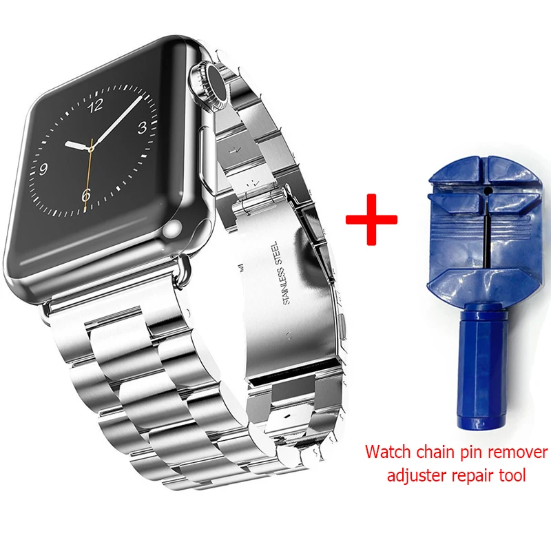 Silver and tool ProBefit Нержавеющая сталь ремешок для наручных часов Apple Watch, 42 мм, 38 мм, версия 1/2/3/4(мы продаем только ремешок для часов браслет для наручных часов iWatch серии 4 5 44 мм 40 мм - Цвет ремешка: Silver and tool