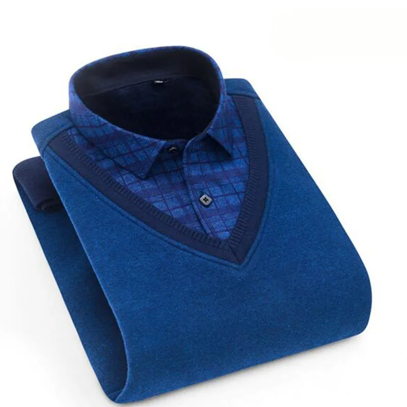 Мужские модные пуловеры с отложным воротником и длинными рукавами дышащие