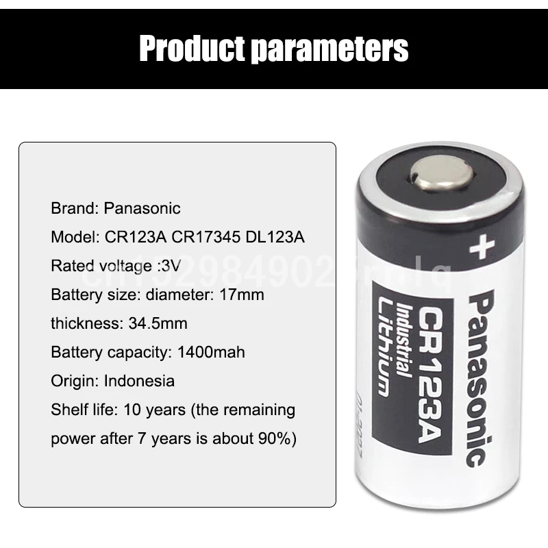 4pcs Panasonic Lithium battery CR123 CR123A CR17345 3v Non-rechargeable Batteries for Camera Gas meter primary dry | Электроника