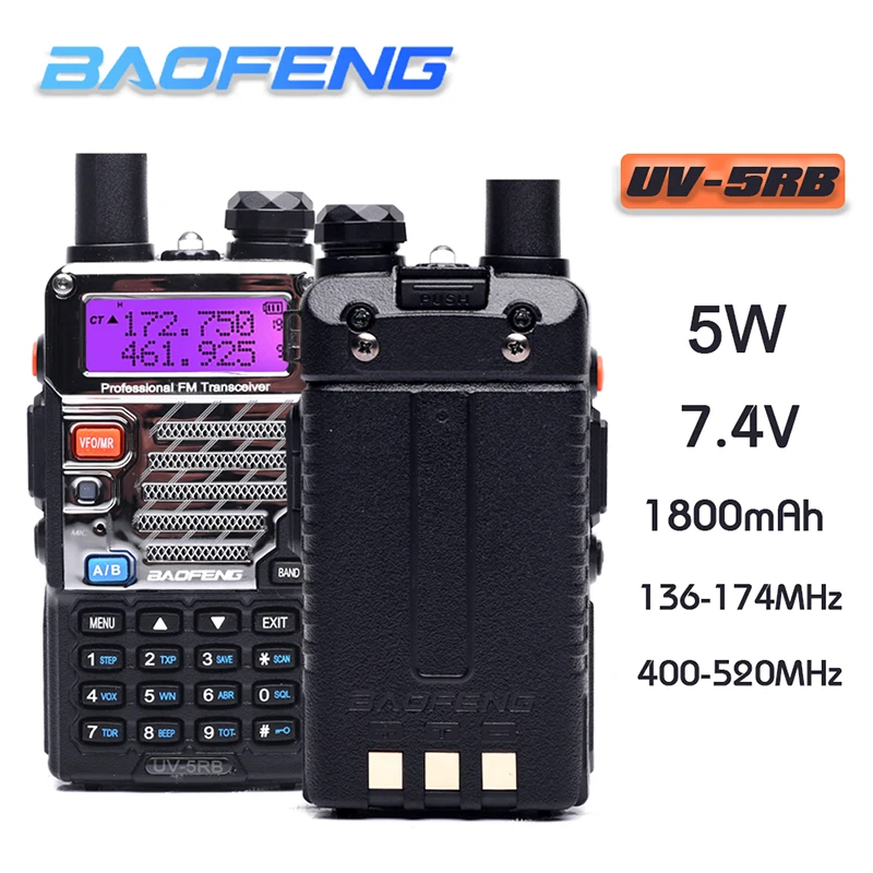 

Baofeng UV-5RB For Police Walkie Talkies Scanner Radio Dual Band Cb Ham Radio Transceiver UV5RB UHF 400-520MHz & VHF 136-174MHz