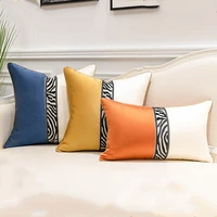 luxury patchwork embroidered blue white striped modern home decorative throw pillow cases square cushion covers 45x45cm 50x50cm