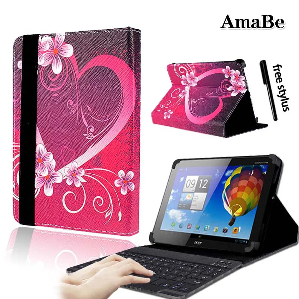 Портативный беспроводной bluetooth-клавиатура из искусственной кожи с принтом для Acer