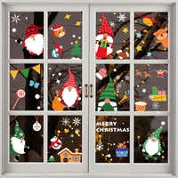 10 styles cartoon christmas tree santa claus snow static window stickers new year glass murals decorations decals