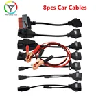 Качественный набор автомобильных кабелей TCS, комплект кабелей для грузовиков, полный набор из 8 кабелей с диагностическим разъемом OBDII с 30203832 Pin для сканера obd2