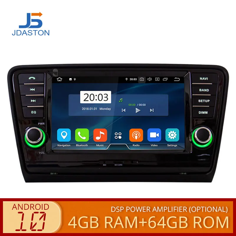 Автомобильный DVD плеер JDASTON Android 10 0 для SKODA Octavia 2013 2014 2015 мультимедийная