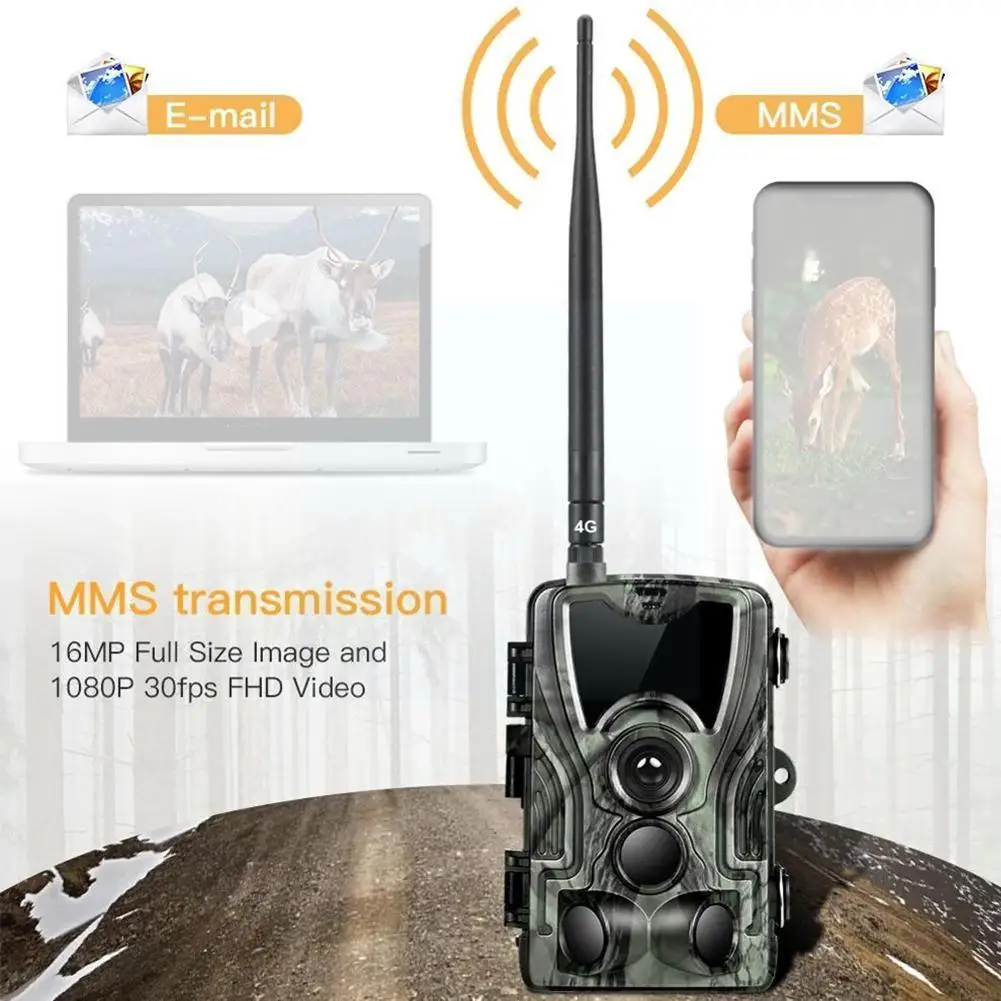 

Охотничья камера Hc801m 2g Mms/sms/e-mail, 20 МП, 1080p, беспроводной триггер для ночного видеонаблюдения 0,3 s, камера для разведки J0w5
