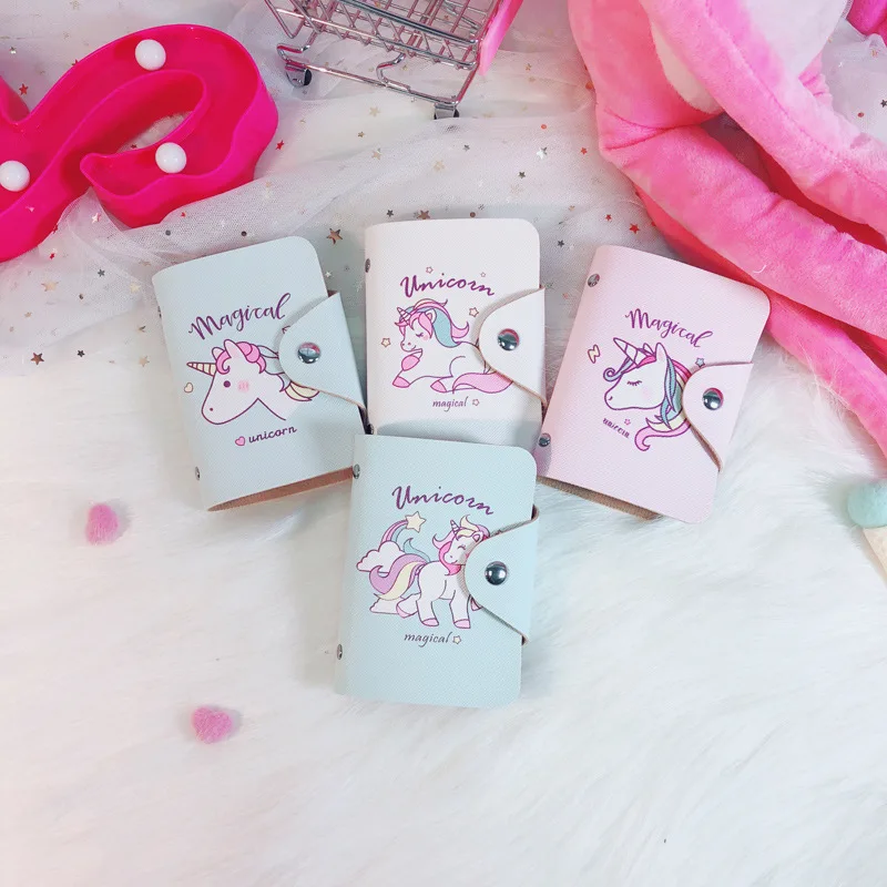 20 битов держатель для ID карт Единорог из искусственной кожи кошелек кредитных