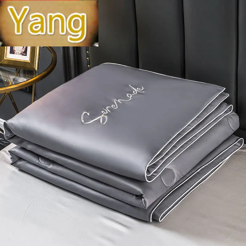 Летнее моющееся одеяло из тенсела летнее охлаждающее ледяного шелка тонкое