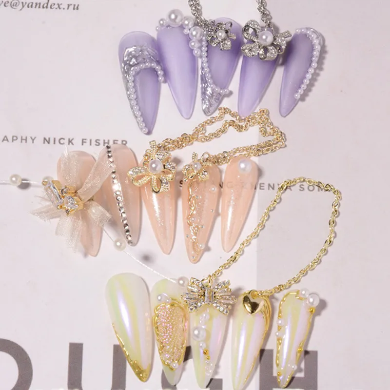 Цепочка с бриллиантами для дизайна ногтей 1 шт. | Красота и здоровье