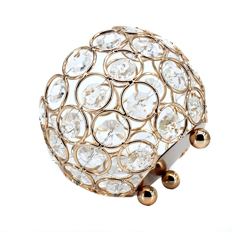 Горящая Золотая кристальная чаша подсвечники для свадьбы кафе украшения стола