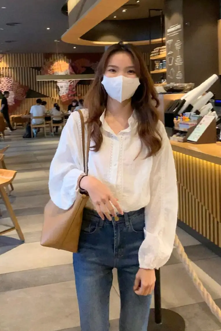 

COIGARSAM French Style Chiffon blouse women New Summer Thin Hollow Out blusas womens tops and blouses White 8422