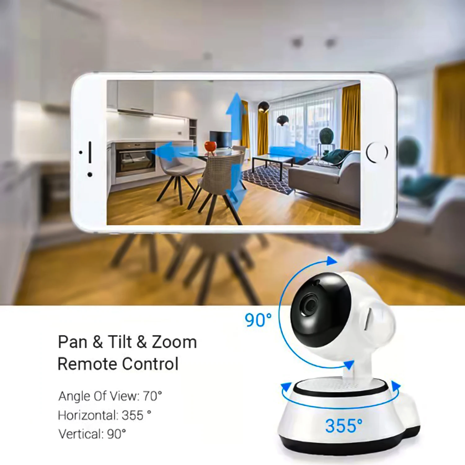 Купольная интеллектуальная беспроводная камера с двухсторонним аудио ночным