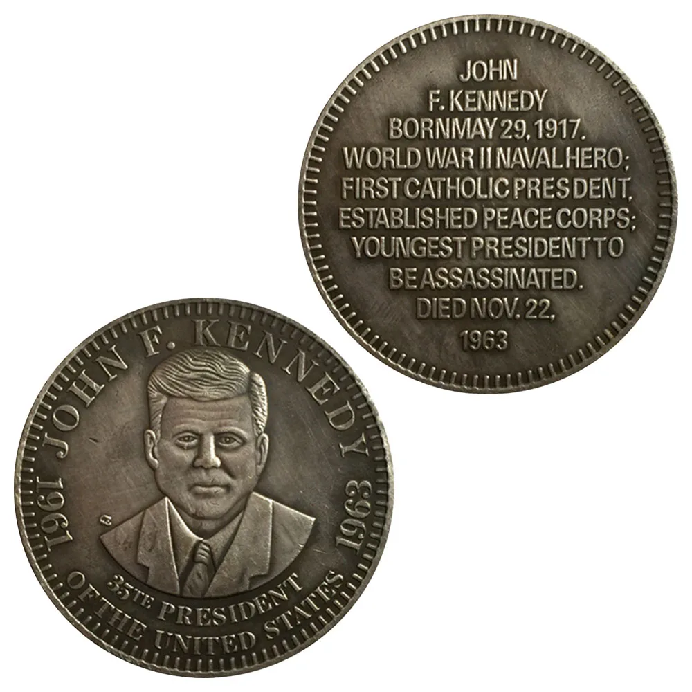 

1963 John F. Сувениры и подарки с посеребренными латунными сувенирами и памятными монетами Kennedy 35 президент Америки копия монеты