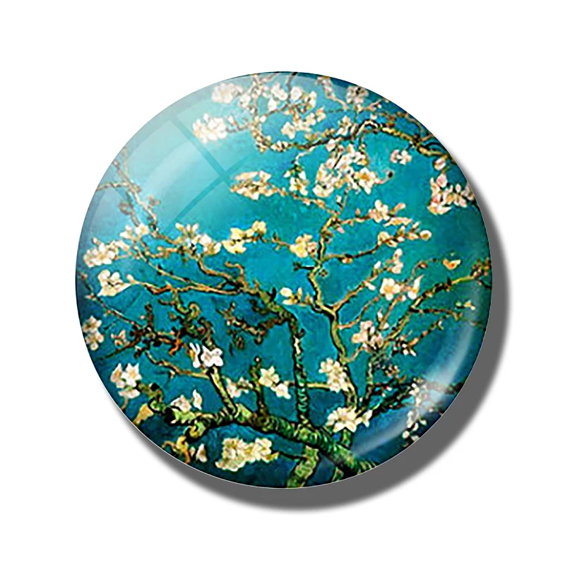 PACK OF 1 Монет водяная Лилия пруд искусство 30 мм круглый магнит для холодильника Ван Гога стекло кабошон холодильник наклейка французский Импрессионизм домашний декор - Цвет: PACK OF 1
