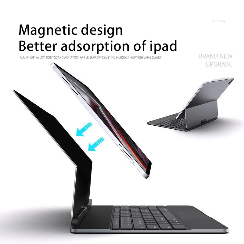 

Aluminum Alloy Metal TrackpadMagic Back Light Keyboard Case 360 Rotating Magnetic For iPad Pro 12.9 10.9 11 2018 2021 2020Cover