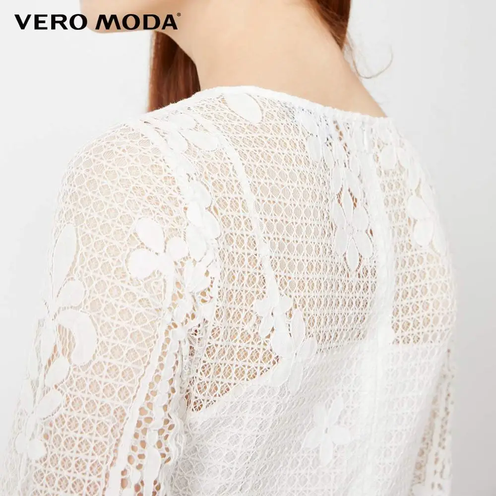 Женские кружевные вечерние платья с круглым вырезом и рукавами 3/4 Vero Moda | 32027C513