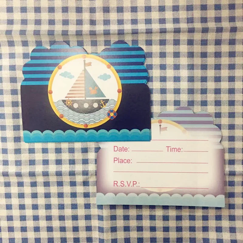 Товары для вечеринок синие одноразовые наборы посуды детей на день рождения