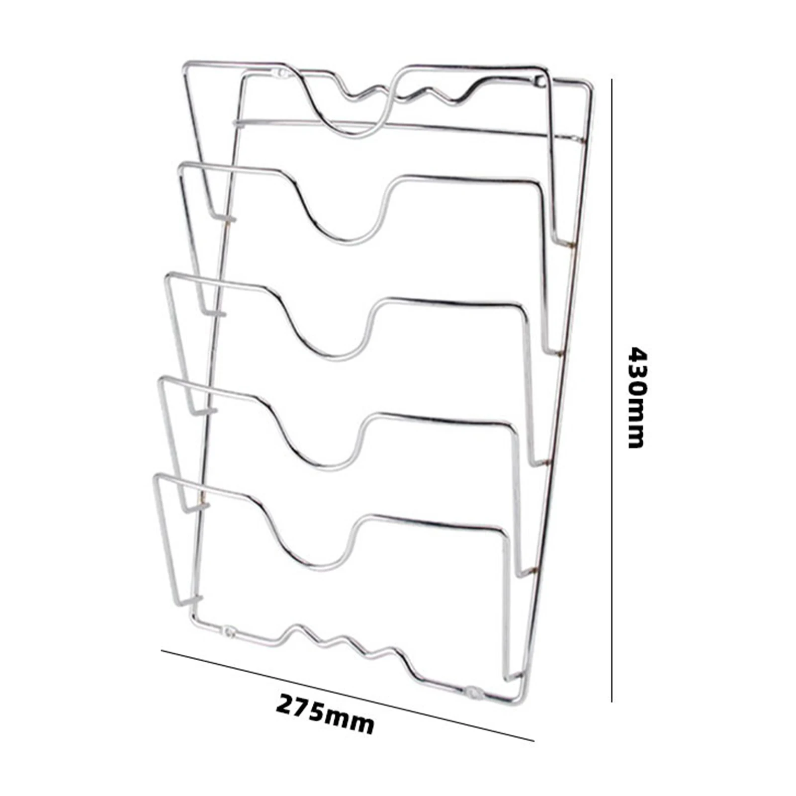 

5-Layer Pot Cover Organizer Rack Wall Mounted Pot Lid Holders for Kitchen Cabinet Door Wall Storage Holder for Pan Lid Storage
