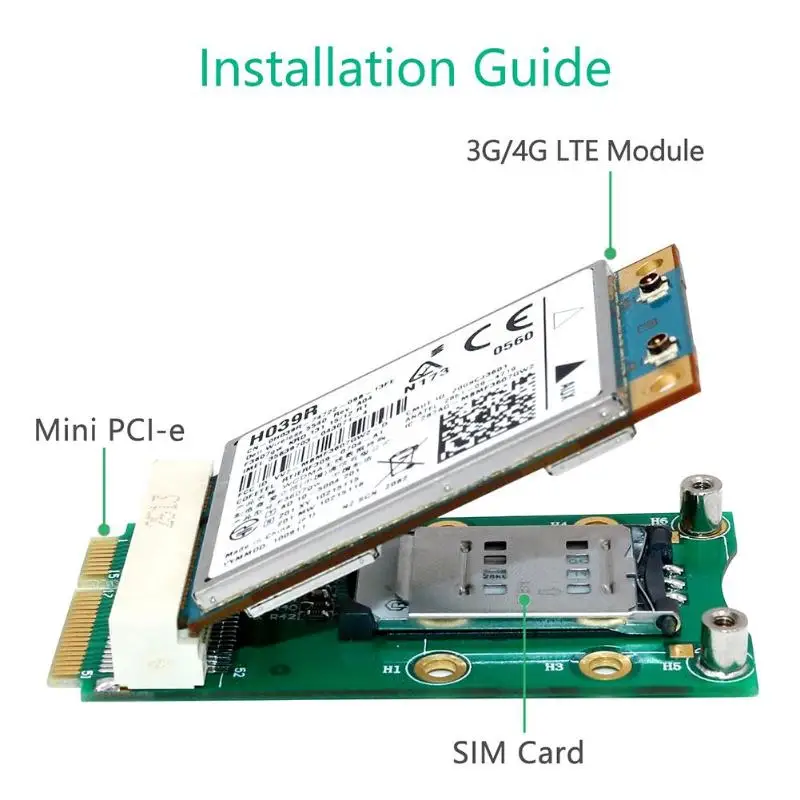 Мини адаптер PCI E со слотом для SIM карты 3G/4G WWAN HSPA модем LTE мини карта GPS настольных