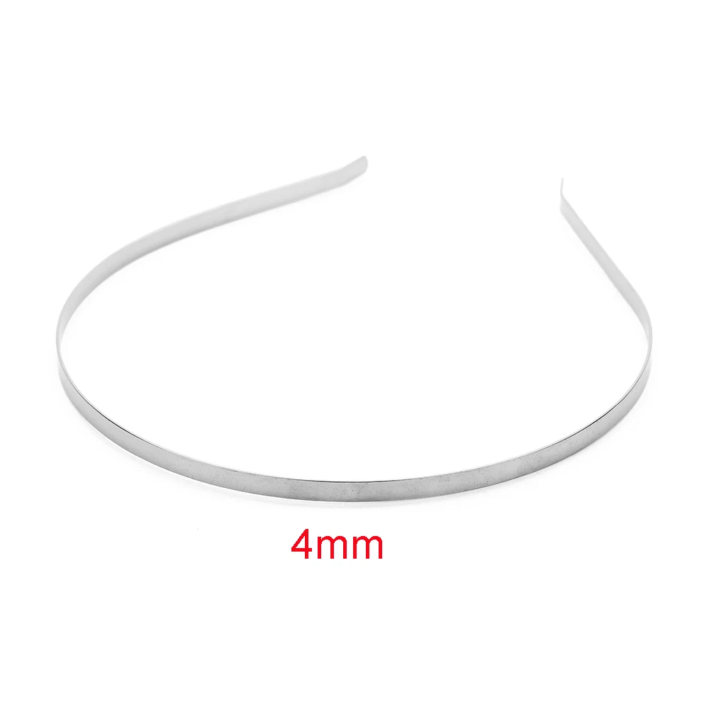 4mm rhodium 10 шт./лот 3/5/6 мм Нержавеющая сталь тускловатый серебряный/черный, однотонная обувь на плоской подошве повязка на голову, повязка на голову, DIY украшения для волос аксессуары для рукоделия - Окраска металла: 4mm rhodium