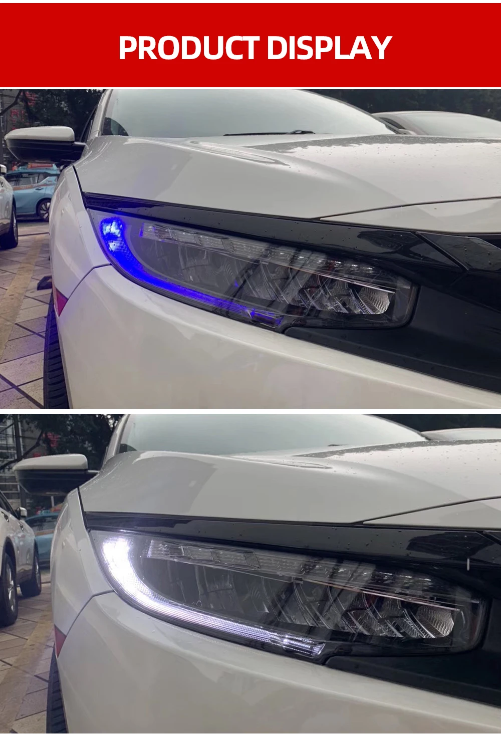 1 пара автомобилей головной светильник для Honda Civic 10th HID светодиодный головной светильник s с движущимися поворота светильник налобный фонарь светодиодный DRL Передняя лампа