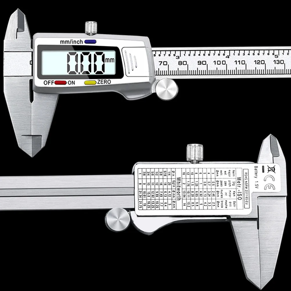 

6 Inch LCD Screen Display Digital Caliper 150mm Stainless Steel Fraction / MM Metal Micrometer Measuring Tool