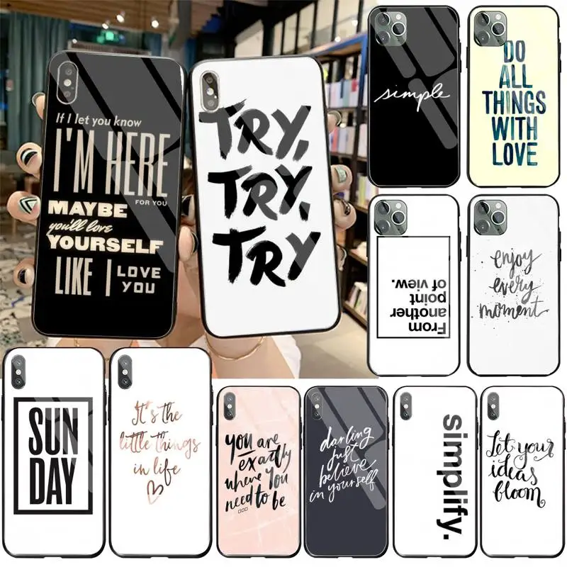 Простой вдохновляющий телефонный чехол с надписью на английском языке