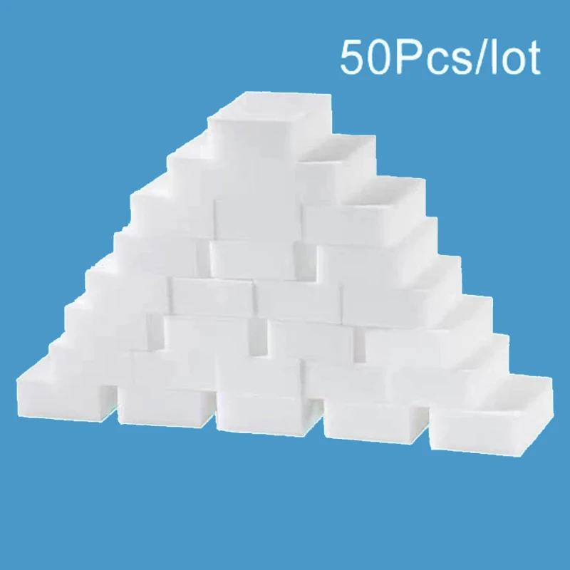 

50pcs Magic Sponge Multi-Functional Cleaning Eraser Melamine Sponge for Bathroom Cleaning Tool Kitchen Accessories 100*60*20mm