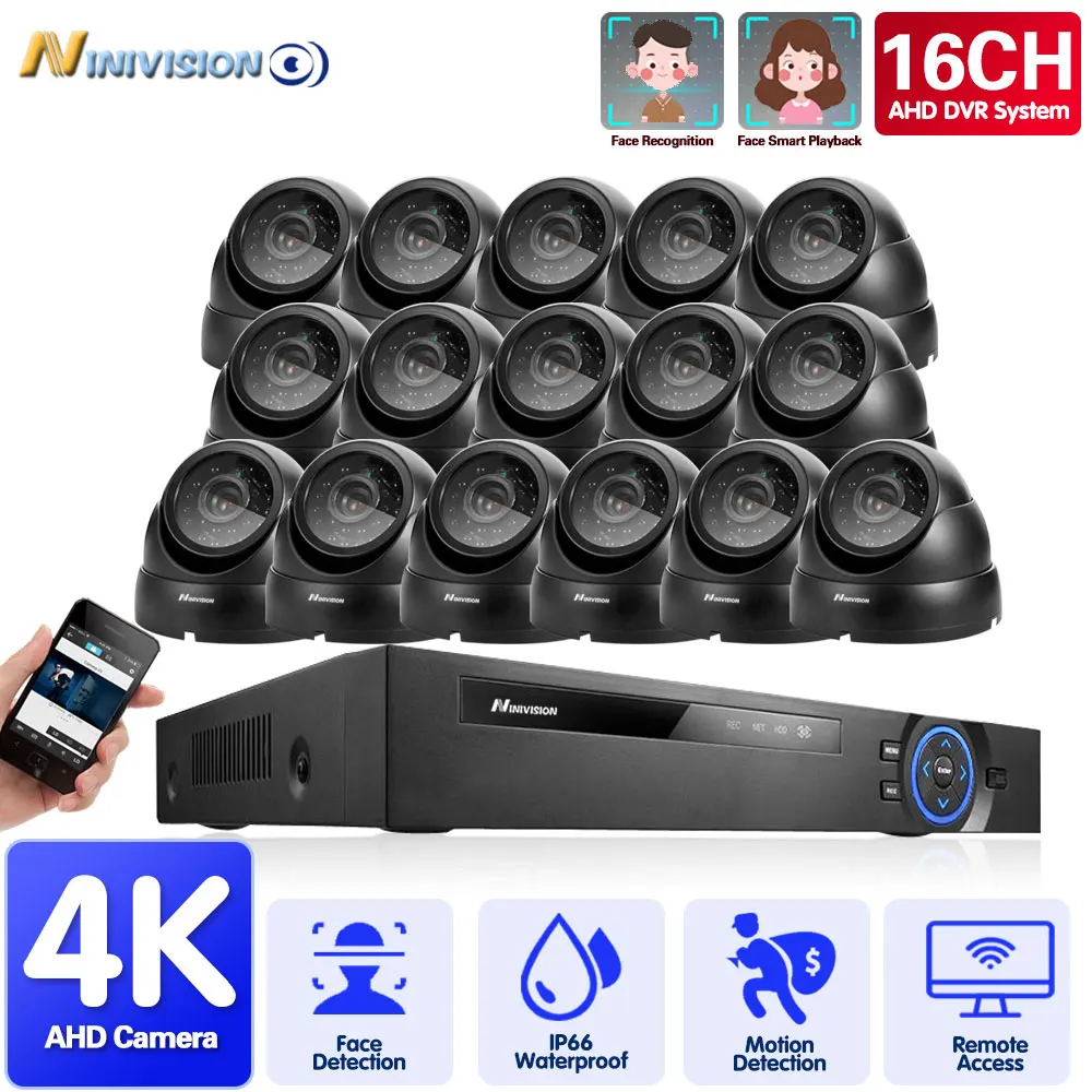 

Система видеонаблюдения 4K, 8 Мп, 16 каналов, H.265 + XVR