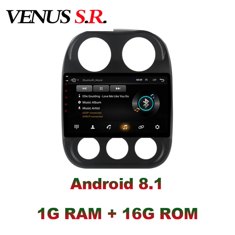 Автомобильный DVD плеер VenusSR Android 8 1 GPS навигация мультимедийный для JEEP Compass Patriot Radio