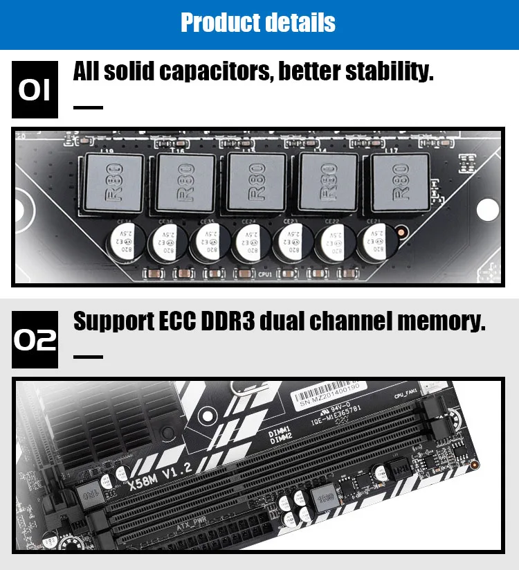 Игровая материнская плата X58 LGA 1366 DDR3 REG ECC сервер оперативная память для