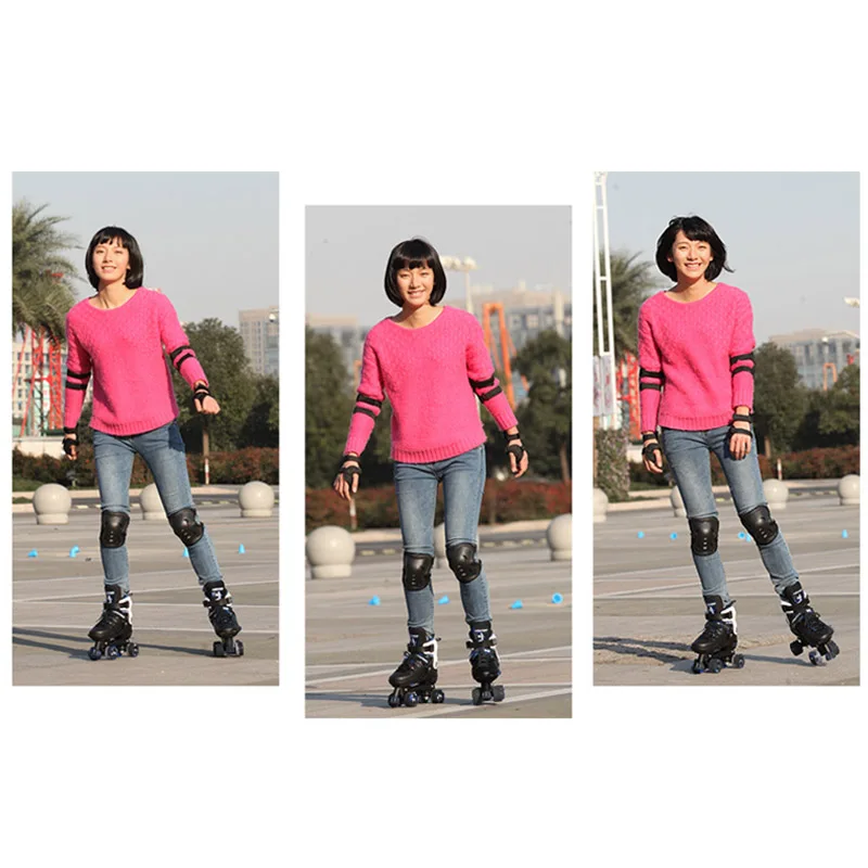 

2021 Adjustable Size Girls Boy Kids Children Roller Skates Skating Shoes Sliding Quad 4 Wheels 2 Row Line Outdoor Beginner Sport