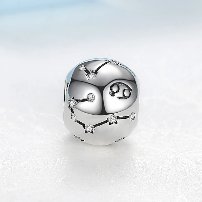 Оригинальные 100% 925 пробы серебряные Знаки зодиака аквариус бусины подходят для