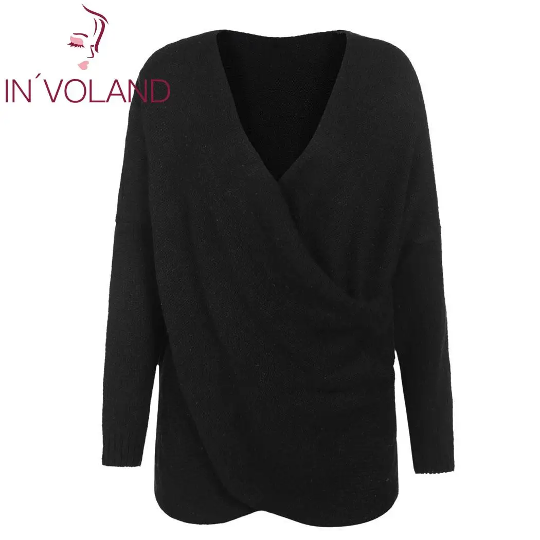 Женские Элегантные Свитера Осень-зима с v-образным вырезом и рукавами-крылышками