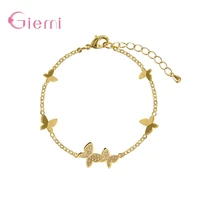 simple sweet butterfly charm bracelets for women bridesmaid bracelet gifts fashion rhinestone zirconia jewelry best friend